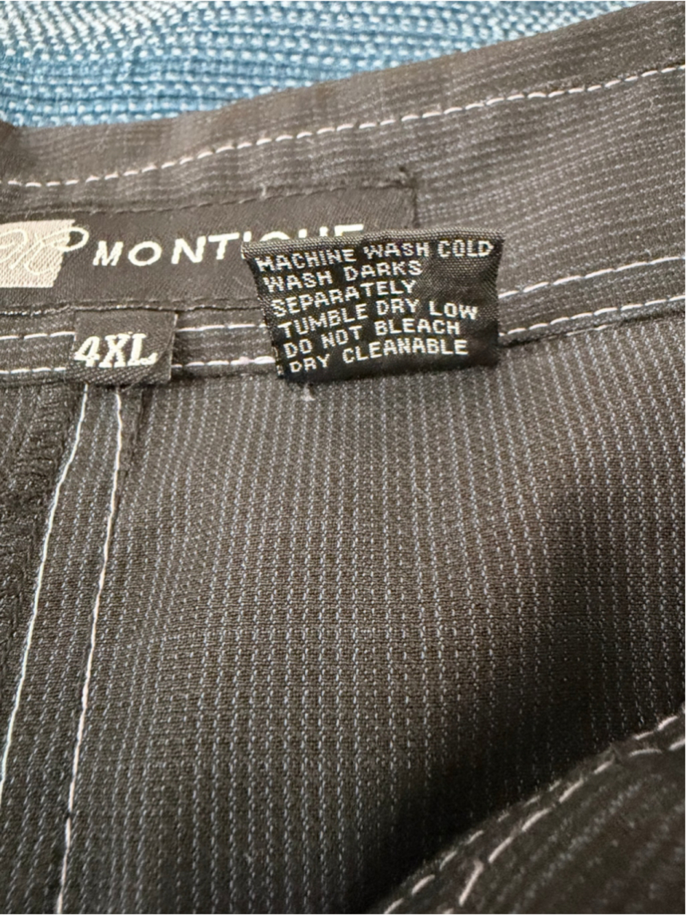 Montique Black Two Piece Set with White Stitching, Size 50R - Picture 13 of 16